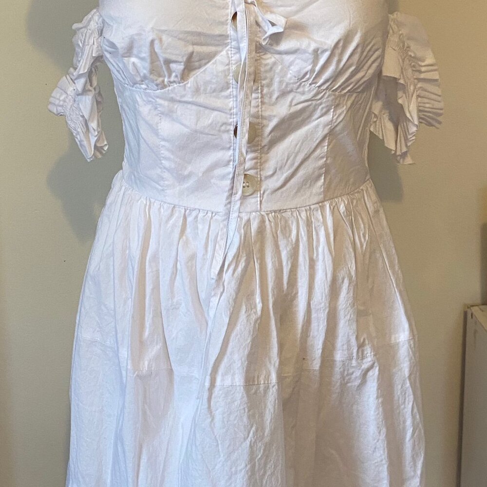 Pink Lily Covington Collection White Ruffle Cottage Dress